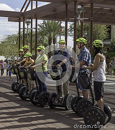 Segway tours in Scottsdale Arizona Editorial Stock Photo